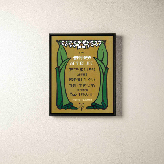  Arts & Crafts style inspirational canvas print by Julie Leidel featuring Elbert Hubbard quote 
