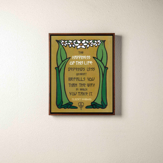  Arts & Crafts style inspirational canvas print by Julie Leidel featuring Elbert Hubbard quote 