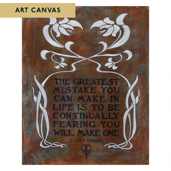  Arts & Crafts style canvas print by Julie Leidel featuring Elbert Hubbard quote 