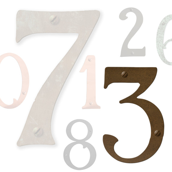  A collage of numbers in Old California's Craftsman style Heartland lettering font.