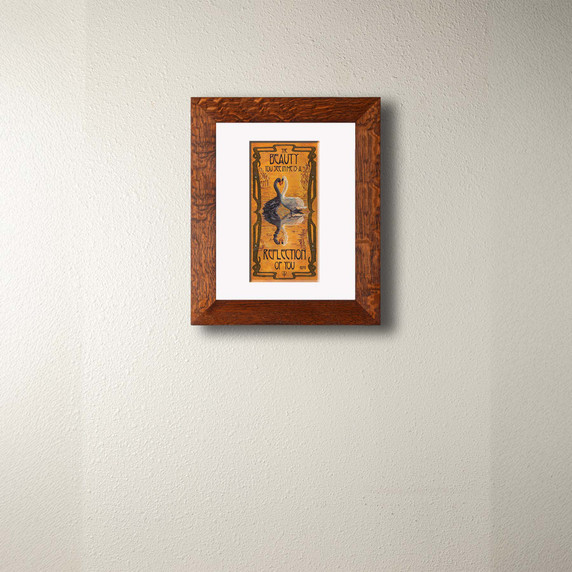  An archival print of two swans and a quote in a 2