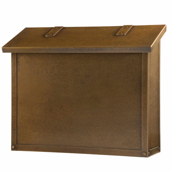  A classic, solid brass, large mailbox with a warm brass finish.