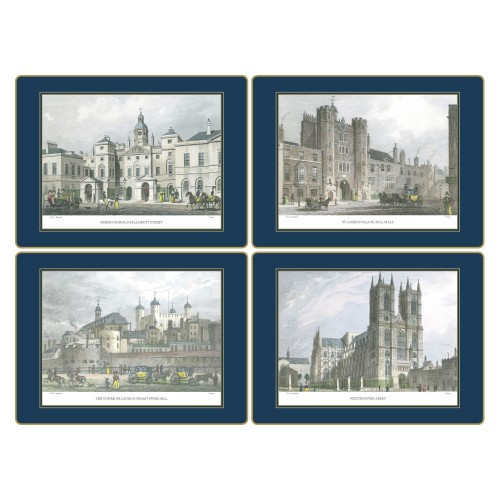 Lady Clare Continental Placemats Shepherd's London - Oxford Blue