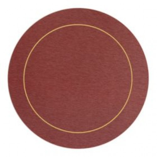 Round Placemats Red/Gold Melamine - Hospitality Mats - Set of 10