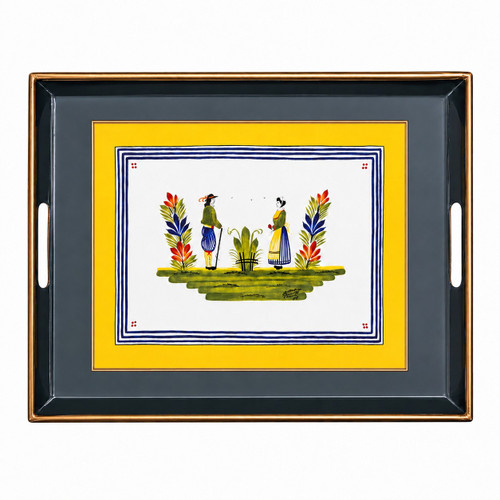 Lady Clare Quimper Henriot Yellow Tray
