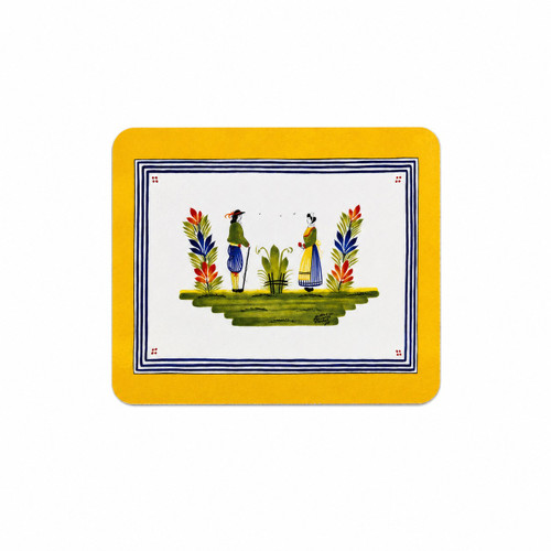 Lady Clare Quimper Henriot Yellow Coasters