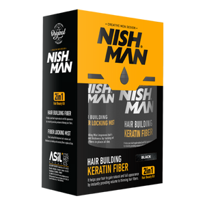 NISHMAN Hair Building Keratin Fiber Kit - Black Color