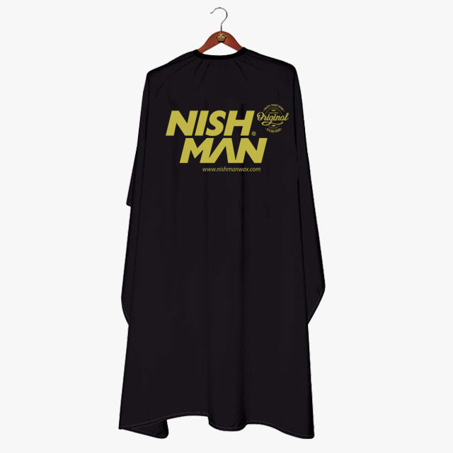 Nishman Barber/Stylist Black Cutting Cape 