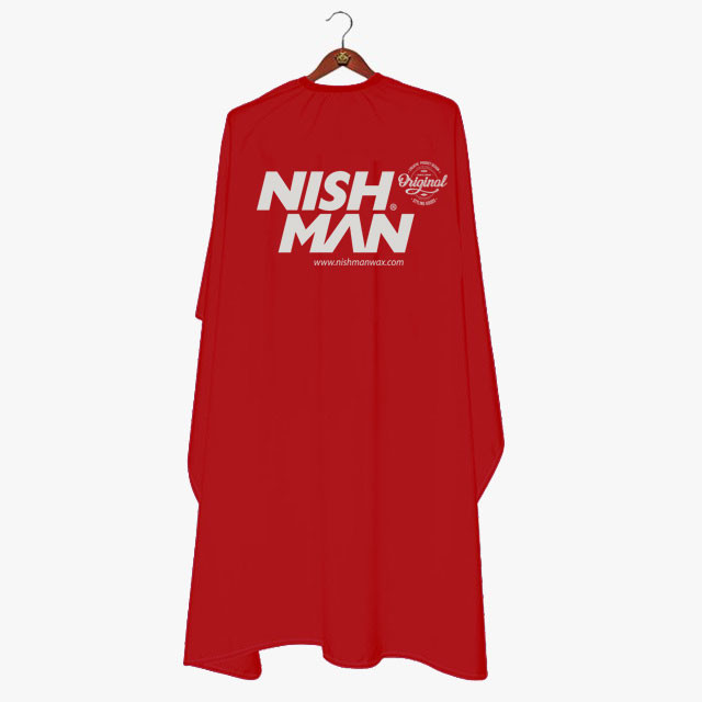 Nishman Barber/Stylist Red Cutting Cape 