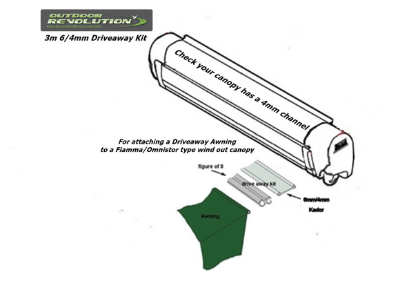 Outdoor Revolution Ex. Large Driveaway Kit - 3m 6mm/6mm