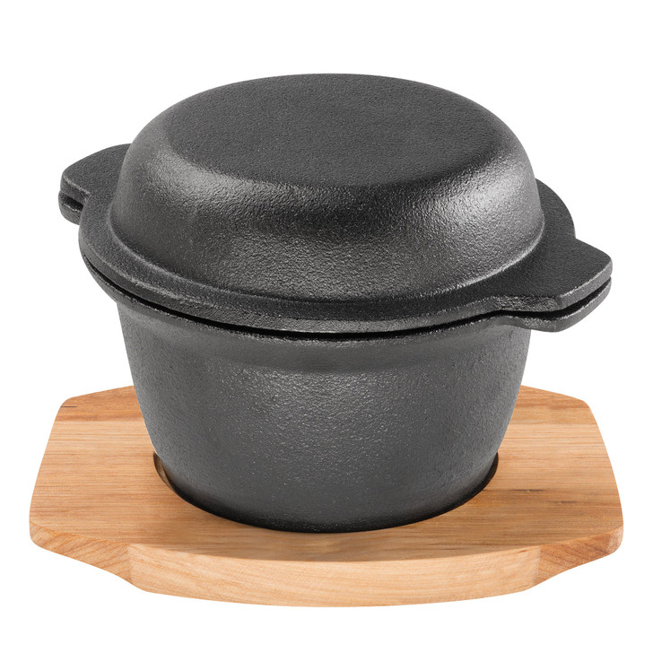 PYROCAST 11.8cm Garlic Pot with Maple Tray