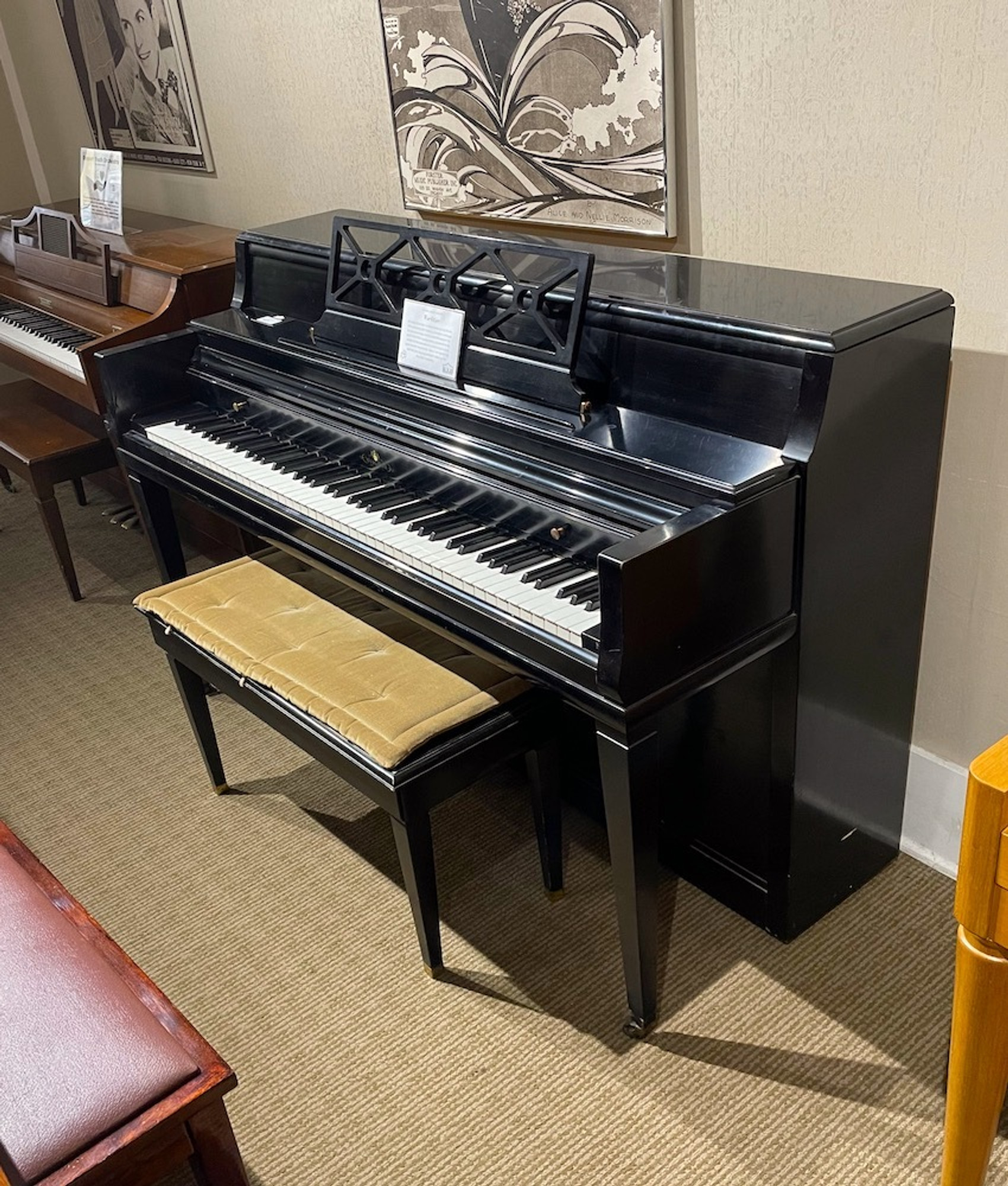 ebony wurlitzer spinet piano