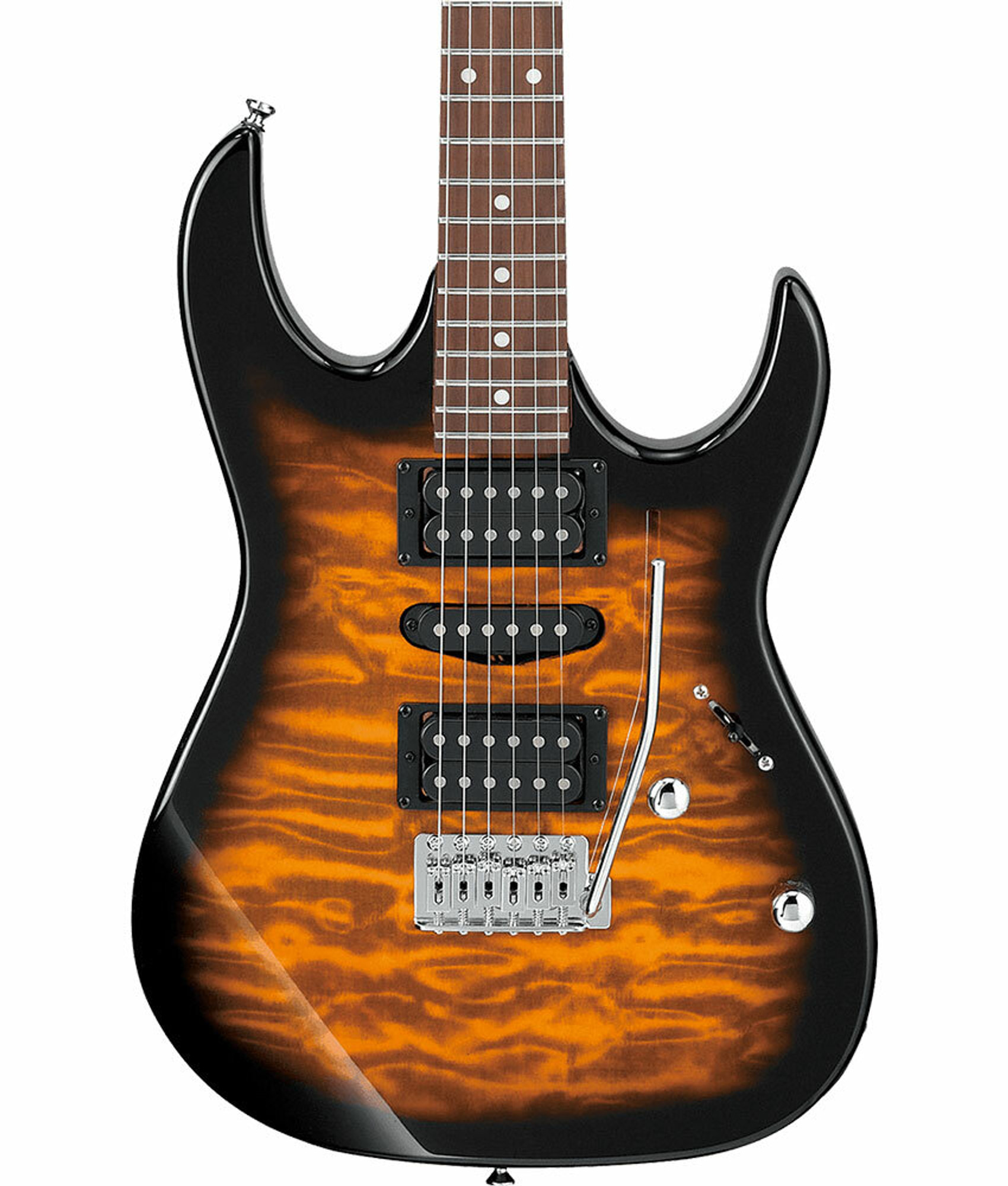 sunburst orange guitar