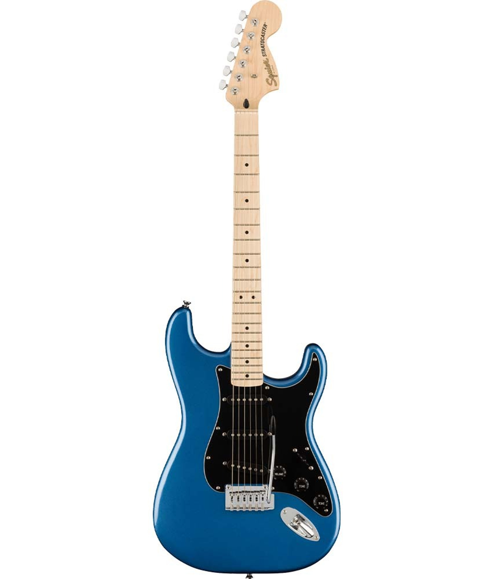 blue strat with black pickguard