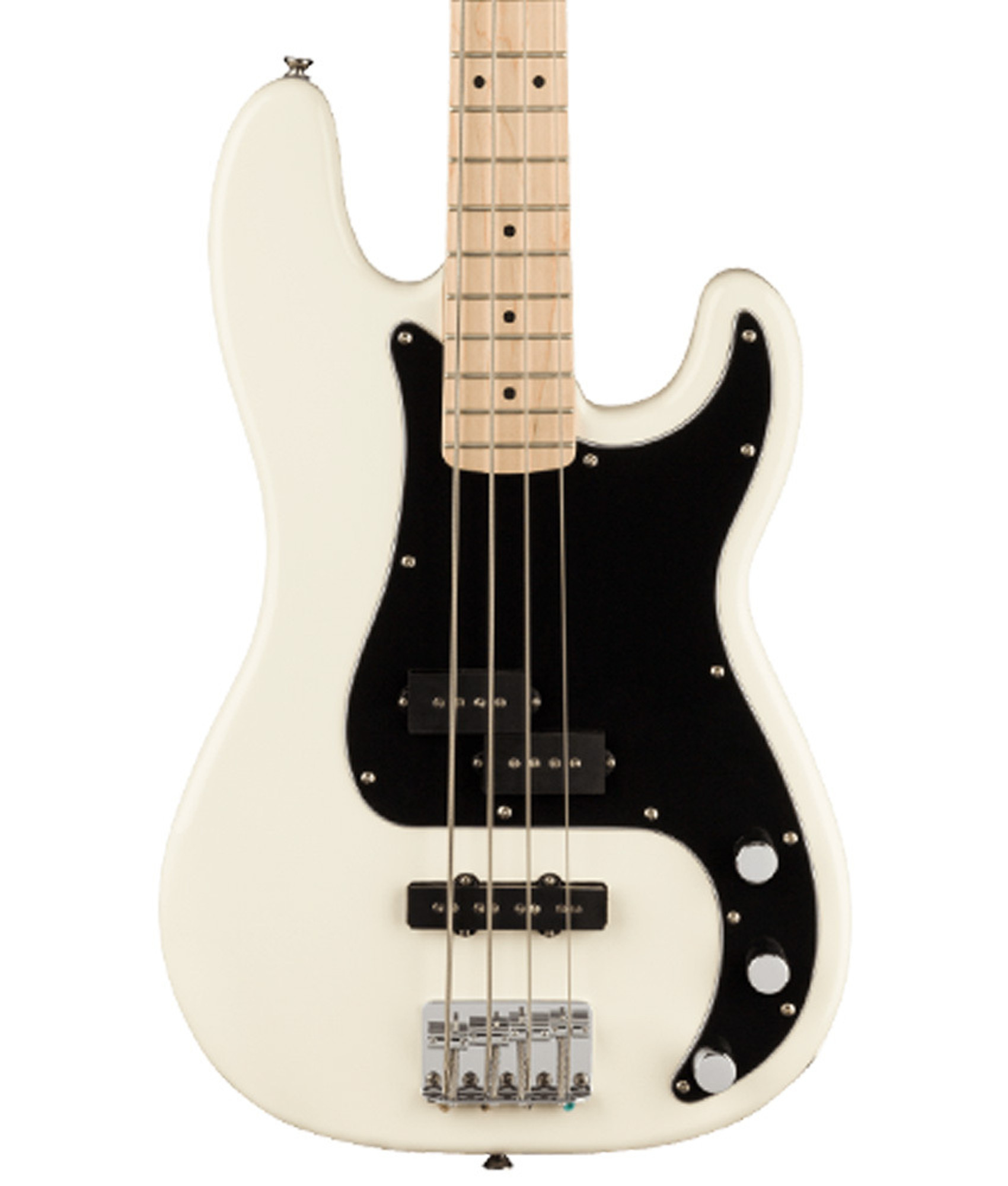 white p bass black pickguard