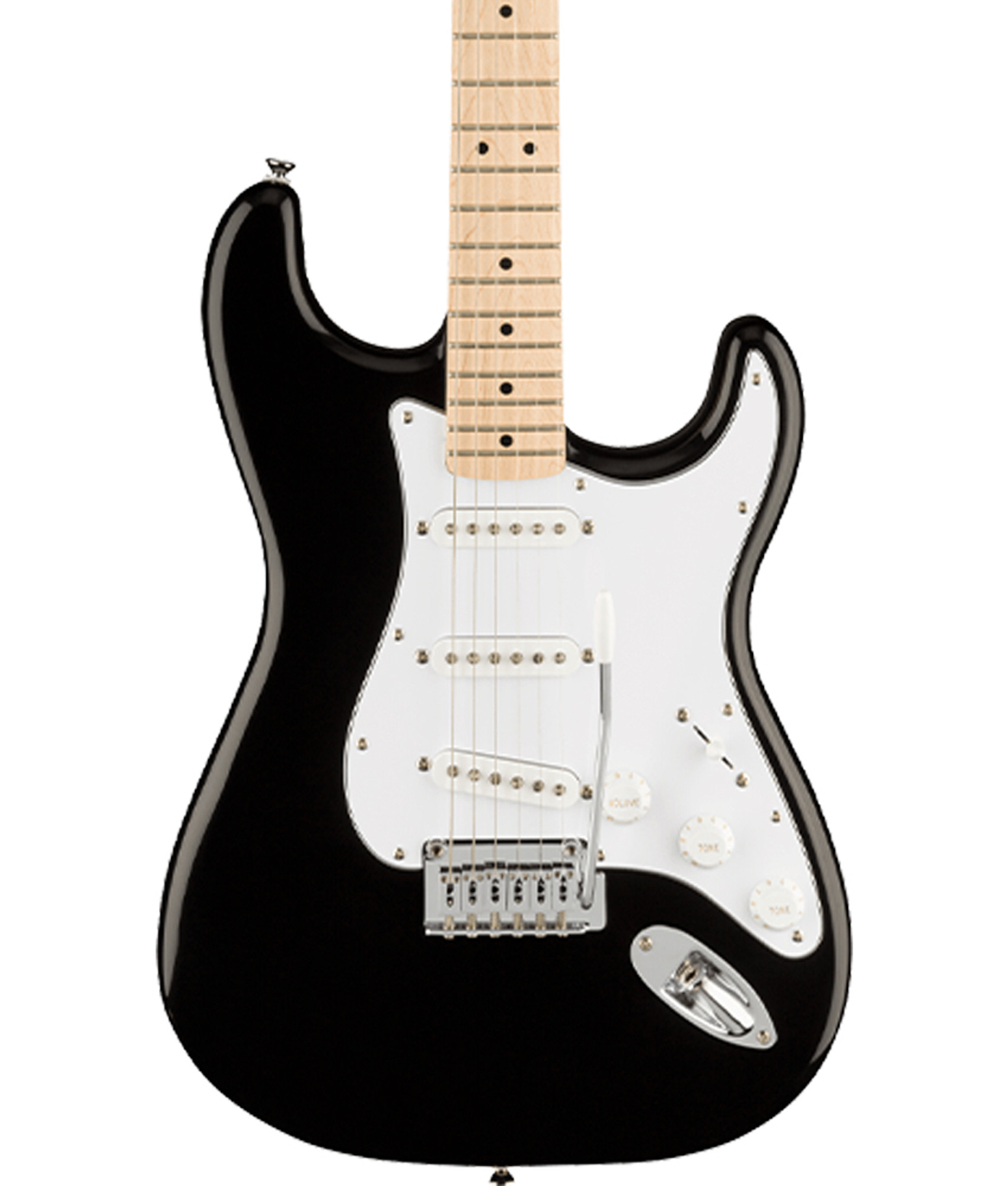 black strat with white pickguard