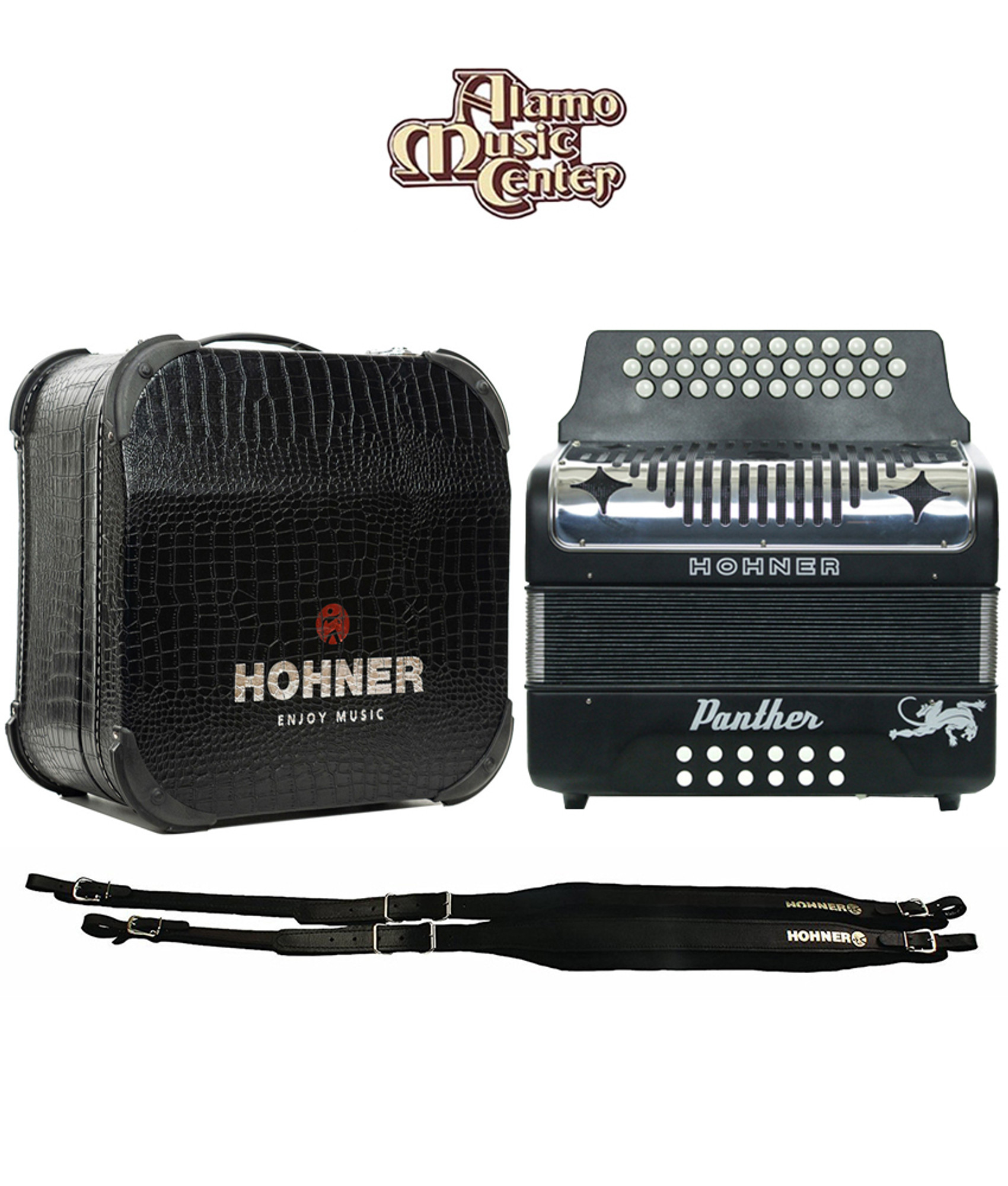 Hohner Panther GCF Accordion Bundle w/ Case | ALAMO MUSIC