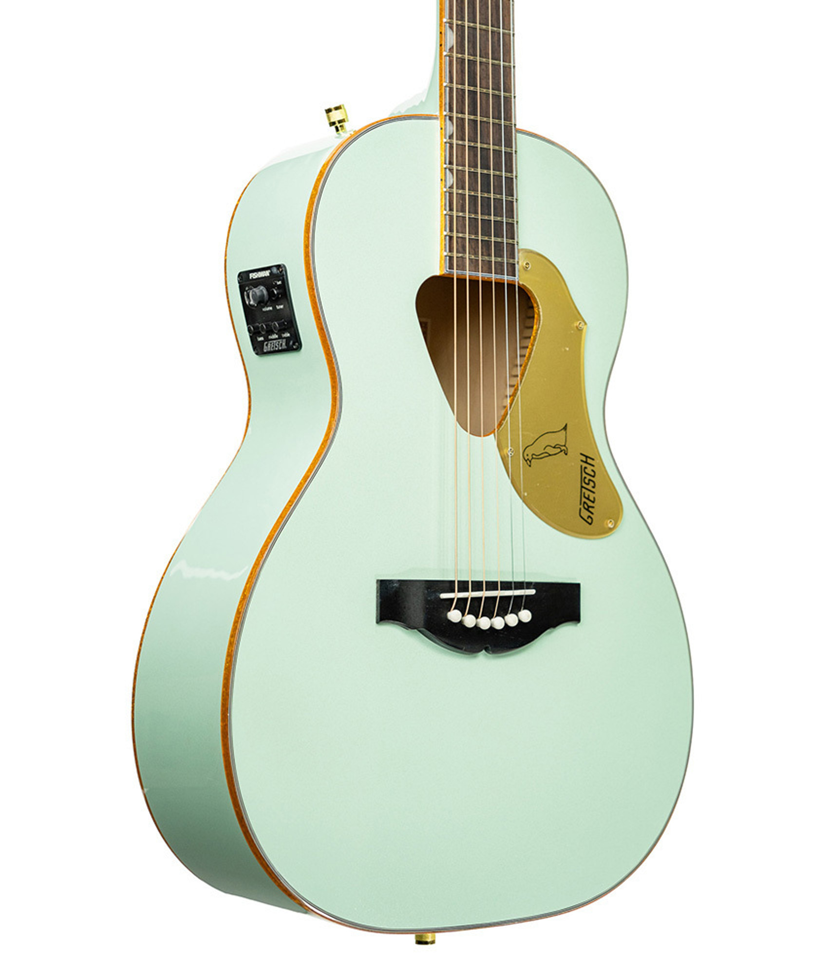 parlor style acoustic guitar