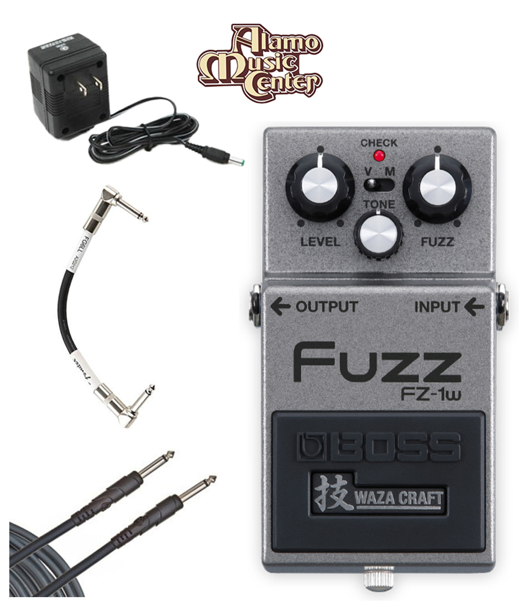 Boss Waza Craft FZ-1W Fuzz Pedal Bundle