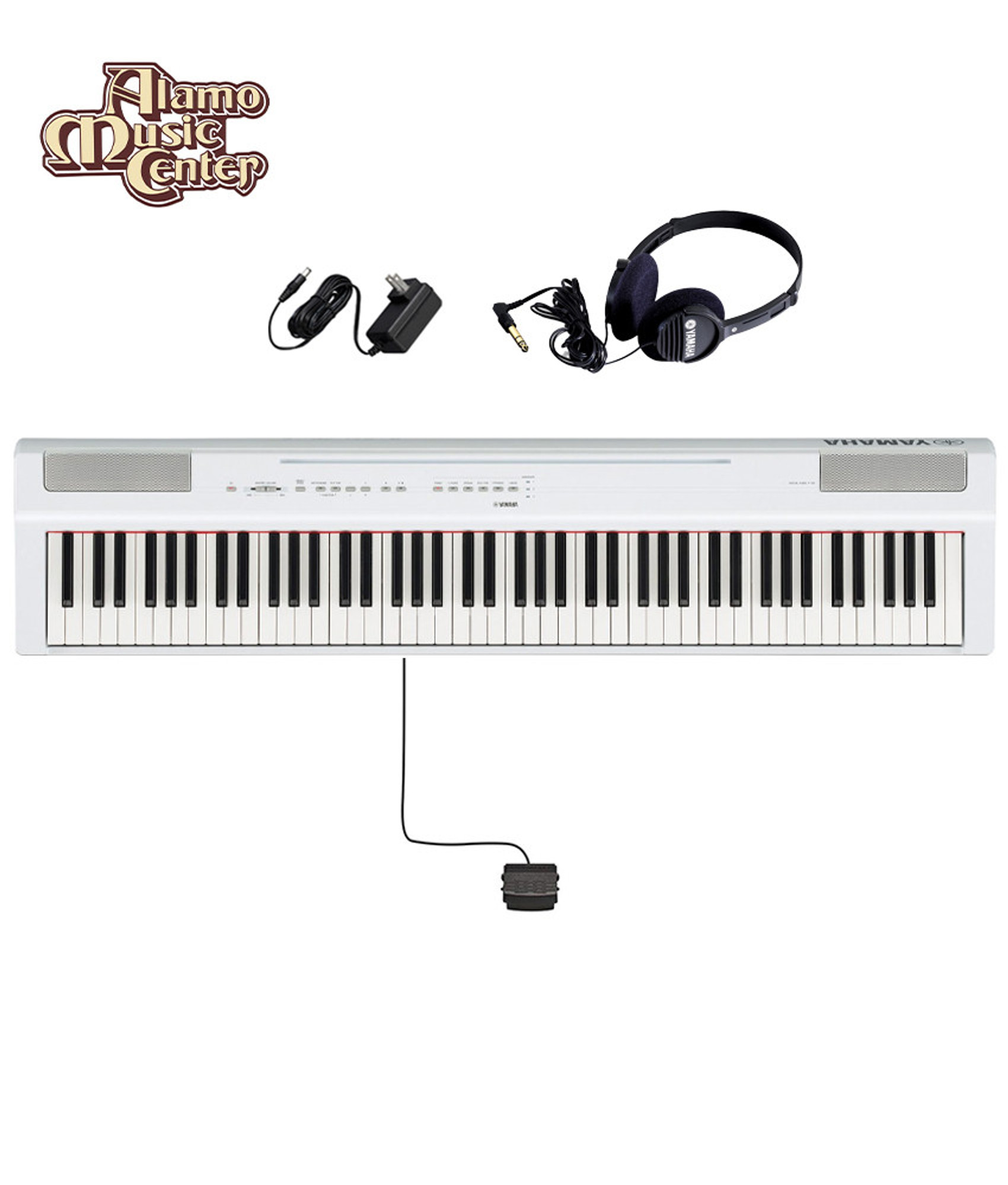 Yamaha P125 88-note, Weighted Action Digital Piano, White Bundle