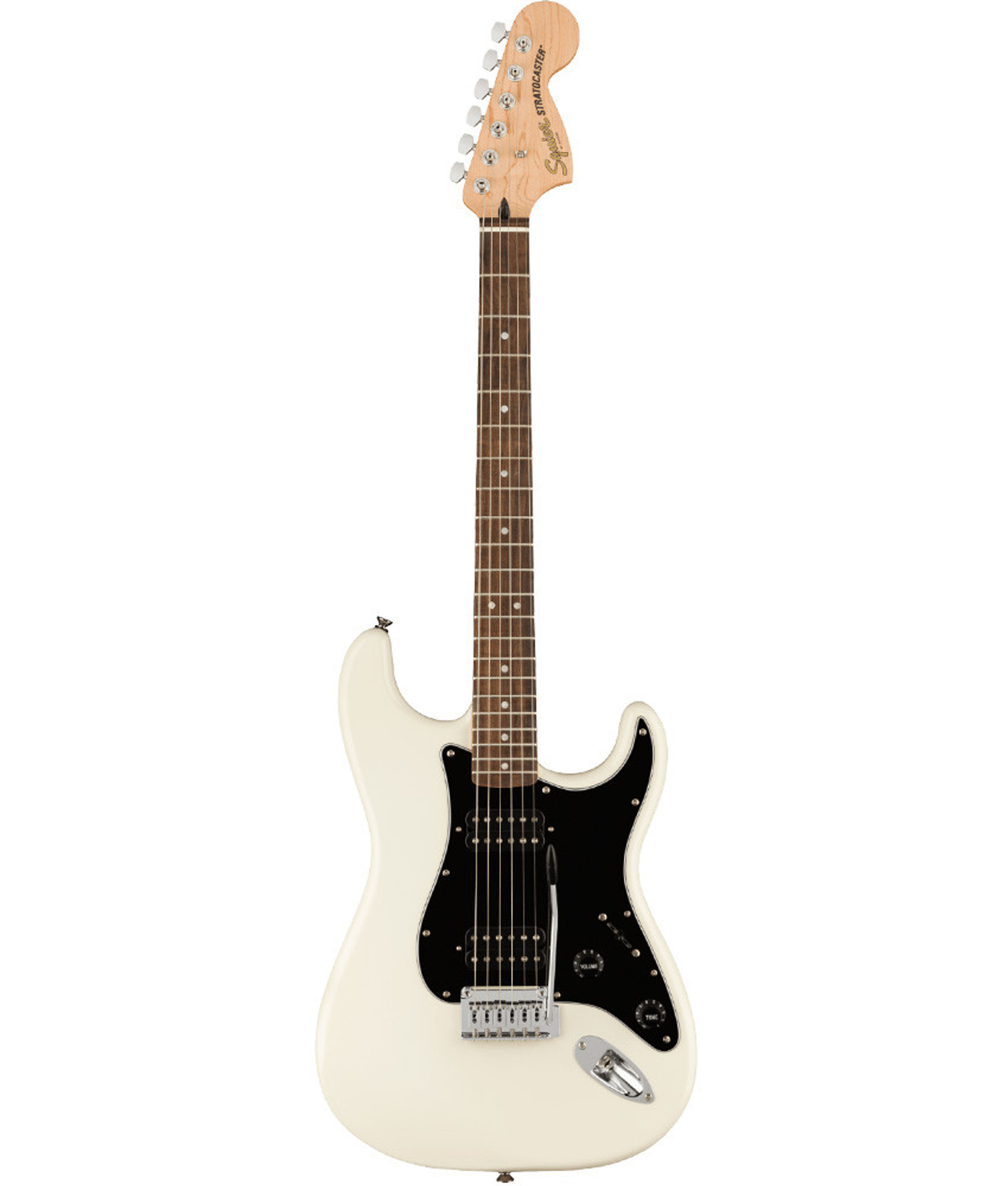 Pre-Owned Squier by Fender Affinity Stratocaster HH, Laurel Fingerboard,  Black Pickguard, Olympic White