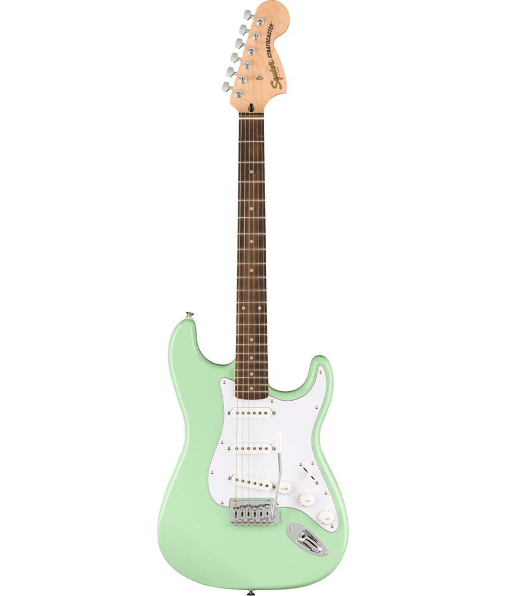 Squier FSR Affinity Series Stratocaster, Laurel Fingerboard, White  Pickguard - Surf Green