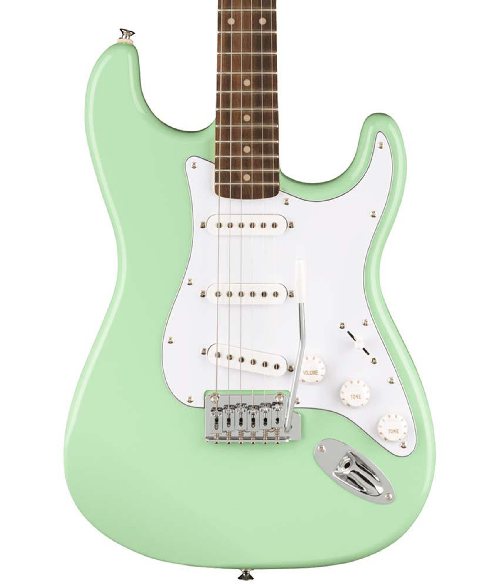 Squier FSR Affinity Series Stratocaster, Laurel Fingerboard, White  Pickguard - Surf Green