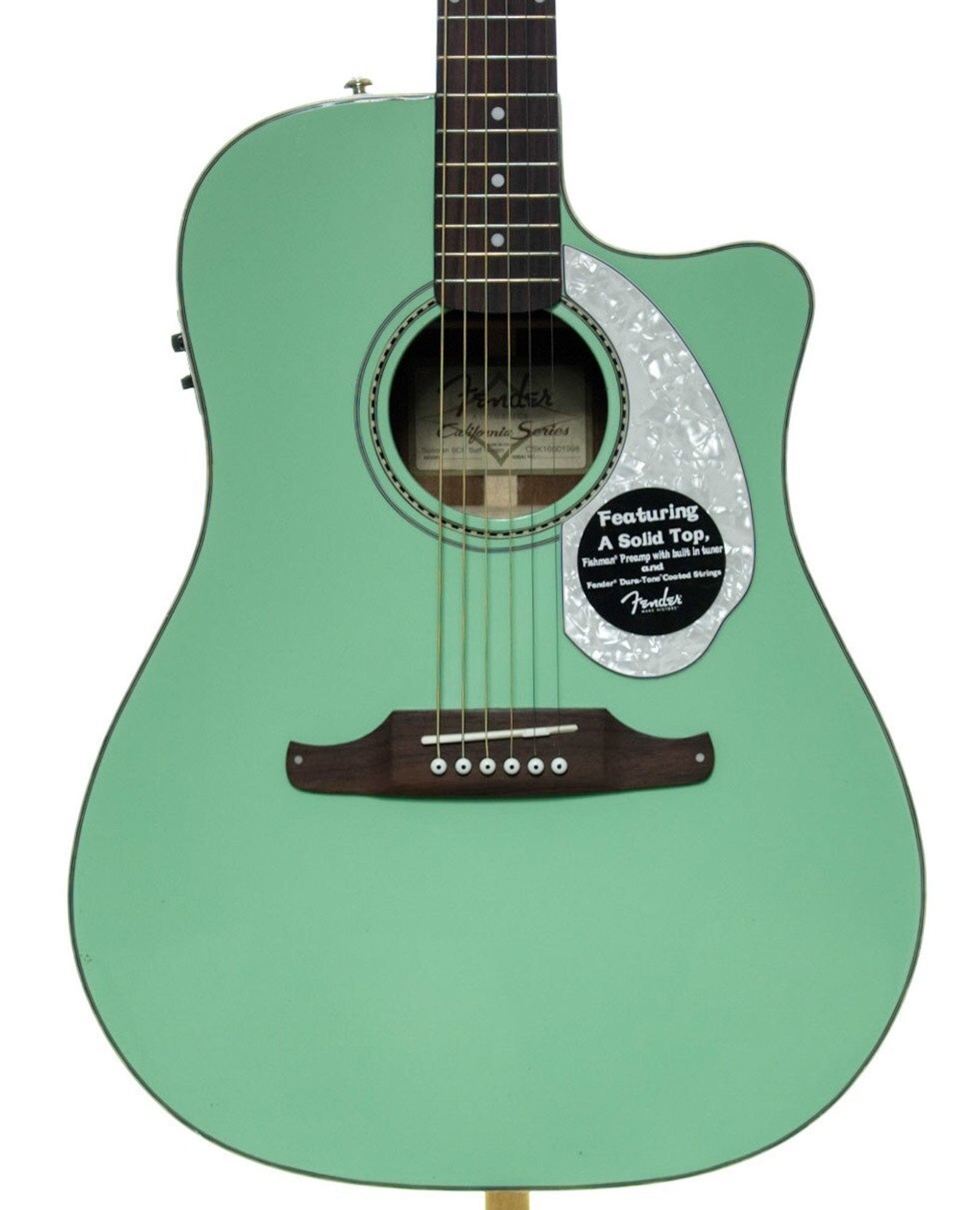 Fender Sonoran SCE Acoustic-Electric Guitar, Green | ALAMO