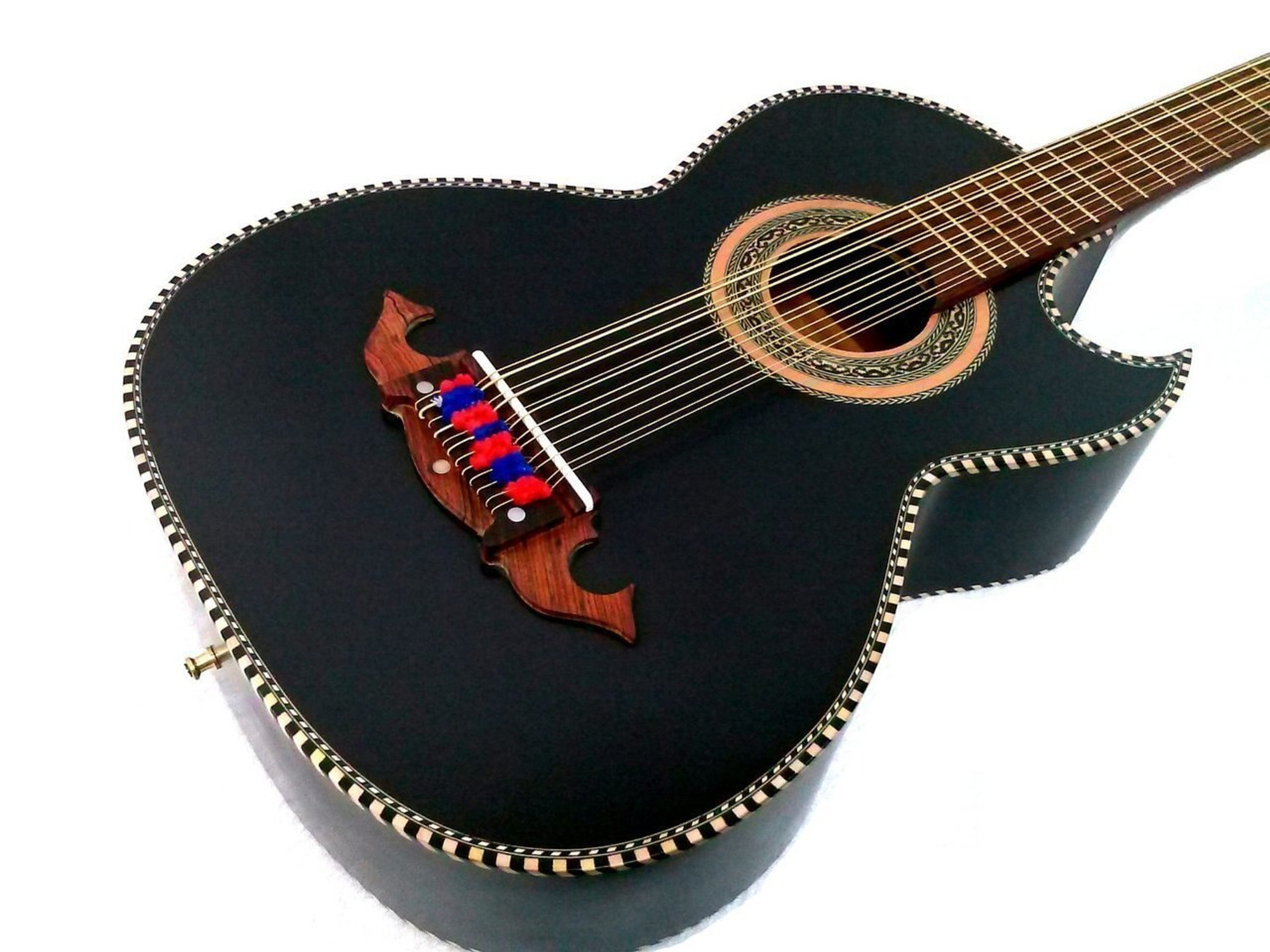 Paracho Elite Moreno Acoustic Electric Bajo Sexto Black 58 Off 3523