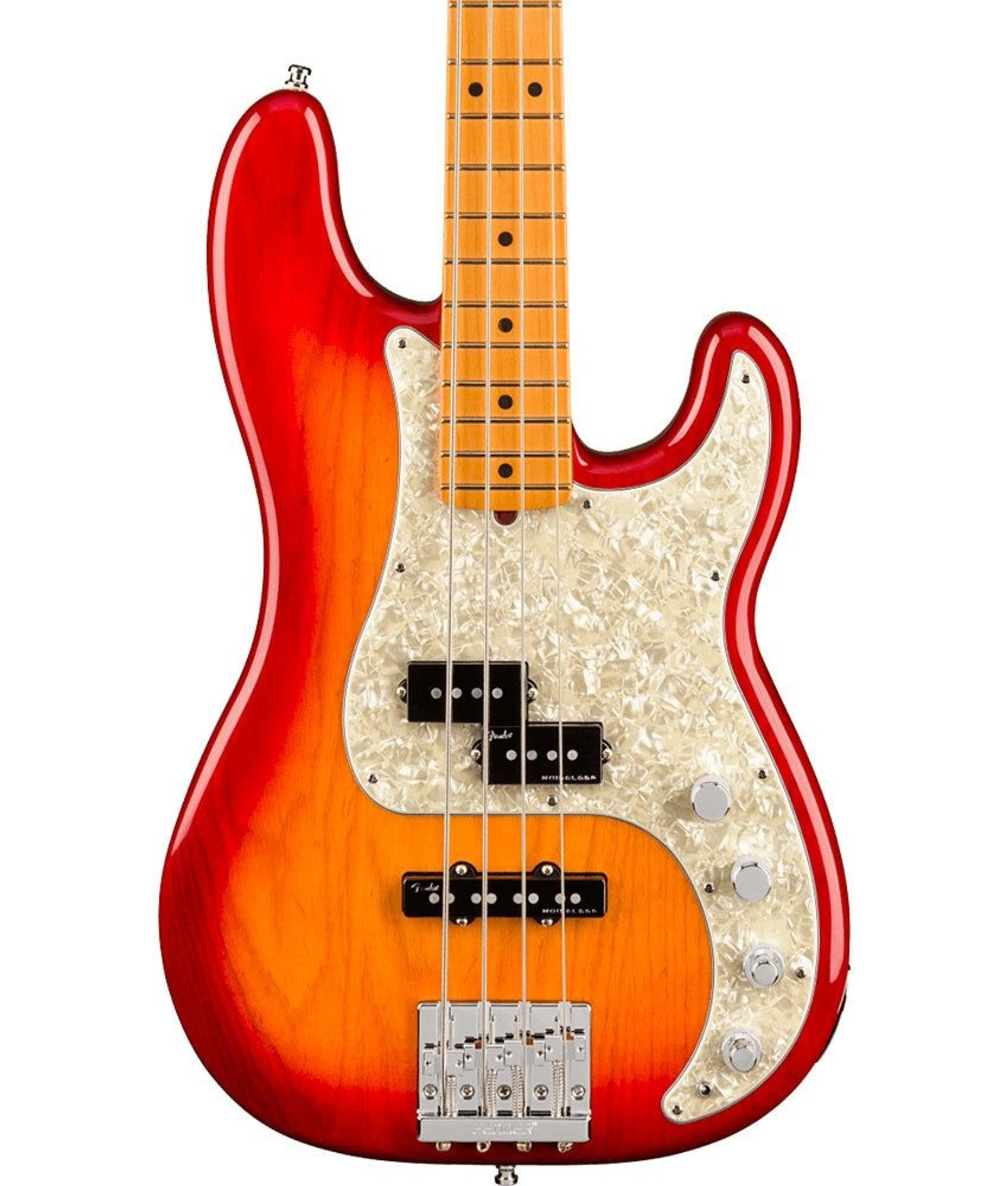 fender american ultra precision bass plasma red burst