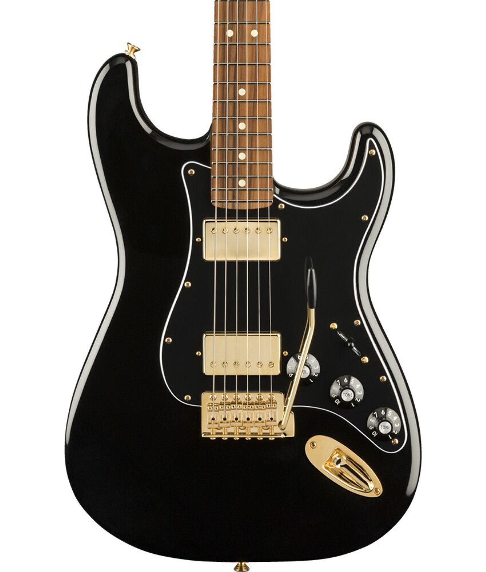 Fender Limited Mahogany Blacktop Stratocaster - Black w/ Gold Hardware