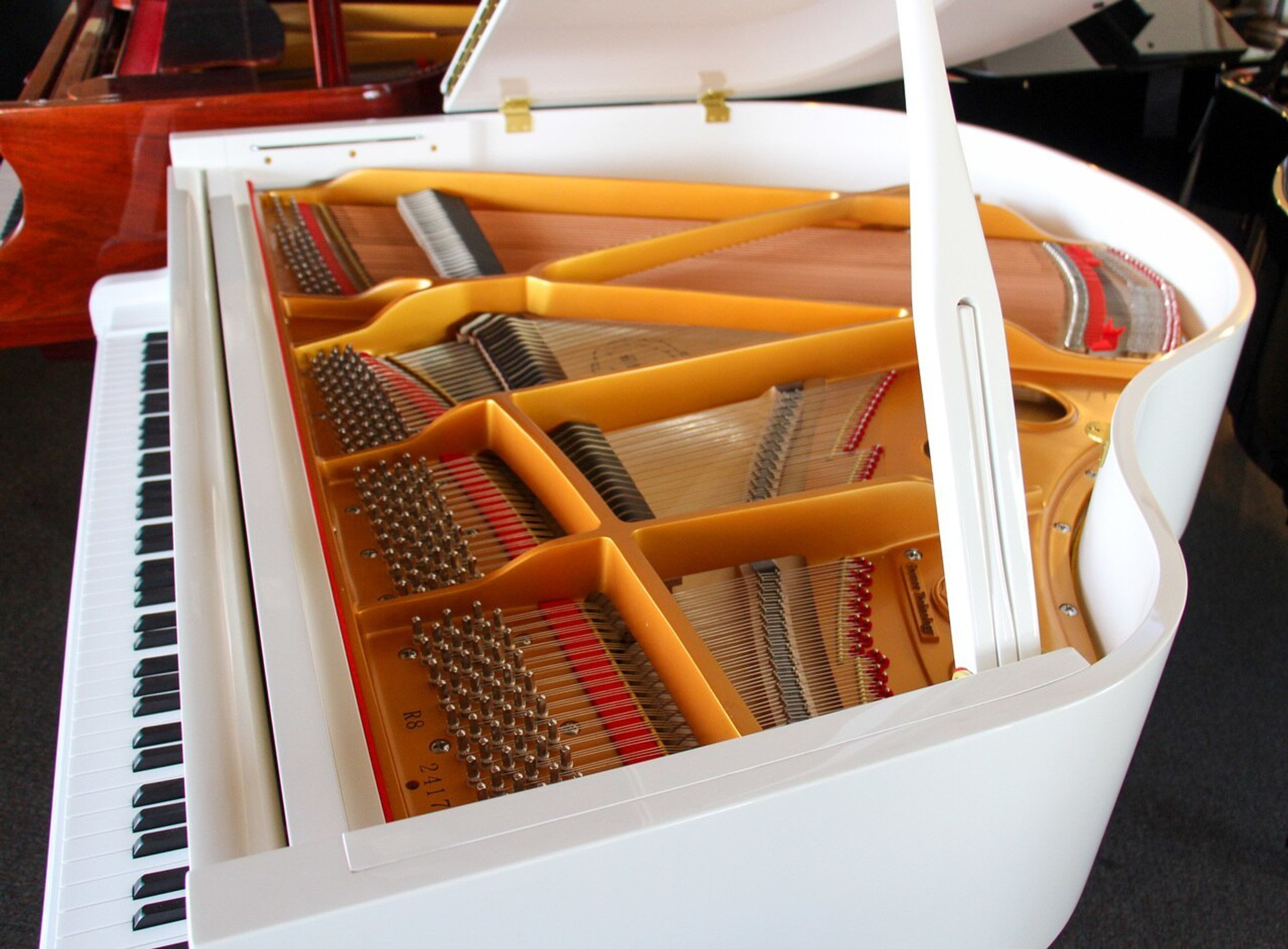 wood baby grand piano