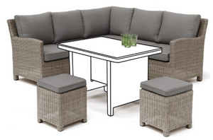 Kettler Palma Mini Corner Rattan including two stools Kettler Palma Mini Corner Rattan including two stools