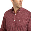 ARIAT- MEN'S KENNY STRETCH SHIRT IN DARK RED