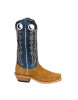 FENOGLIO- WOMEN'S RED BROWN ROUGHOUT BOOTS WITH BLUE BIOS