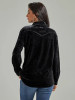 WRANGLER- WOMEN'S RETRO BUTTON-DOWN VELVET TOP IN BLACK