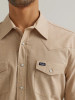 WRANGLER- MEN'S COWBOY CUT WESTERN WORK SHIRT IN KHAKI