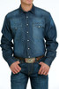 CINCH- MEN'S DENIM WESTERN SNAP SHIRT IN INDIGO