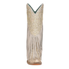 CORRAL - WOMEN'S OVERLAY EMBROIDERY LAMB FRINGE WHITE SNIP TOE COWBOY BOOTS