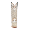 CORRAL - WOMEN'S WHITE GLITTER WOVEN OVERLAY SNIP TOE COWBOY BOOTS