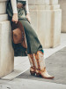 CORRAL - WOMEN'S BLUE LUMINESCENT EMBROIDERY CRACKLED STRAW SNIP TOE COWBOY BOOTS