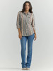 WRANGLER- WOMEN'S RETRO SOUTHWESTERN SNAP SHIRT IN PINK BLUE STRIPE