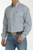 CINCH- MEN'S GEOMETRIC STRETCH BUTTON-DOWN WESTERN SHIRT IN BLUE AND WHITE