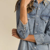 SENDERO PROVISIONS CO.- WOMEN'S ANNIE PEARL SNAP SHIRTDRESS IN BLUE DENIM