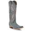 CORRAL - WOMEN'S EMBROIDERY DISTRESSED BLUE SNIP TOE COWBOY BOOT