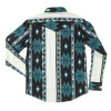 SENDERO PROVISIONS CO.- MEN'S SERAPE PEARL SNAP SHIRT IN BLUE OASIS SOUTHWEST STRIPE
