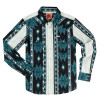 SENDERO PROVISIONS CO.- MEN'S SERAPE PEARL SNAP SHIRT IN BLUE OASIS SOUTHWEST STRIPE