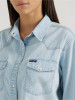 WRANGLER - WOMEN'S CUT-OFF DENIM BOYFRIEND SNAP SHIRT