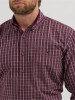 WRANGLER - GEORGE STRAIT LONGSLEEVE BUTTON DOWN SHIRT IN WINE PLAID