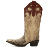 CORRAL - WOMEN'S PYTHON EMBROIDERED & OVERLAY IN RED AND TAN